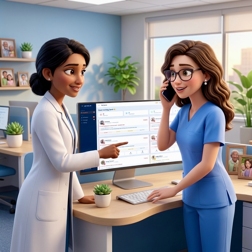 Nurse intervening early with patient
